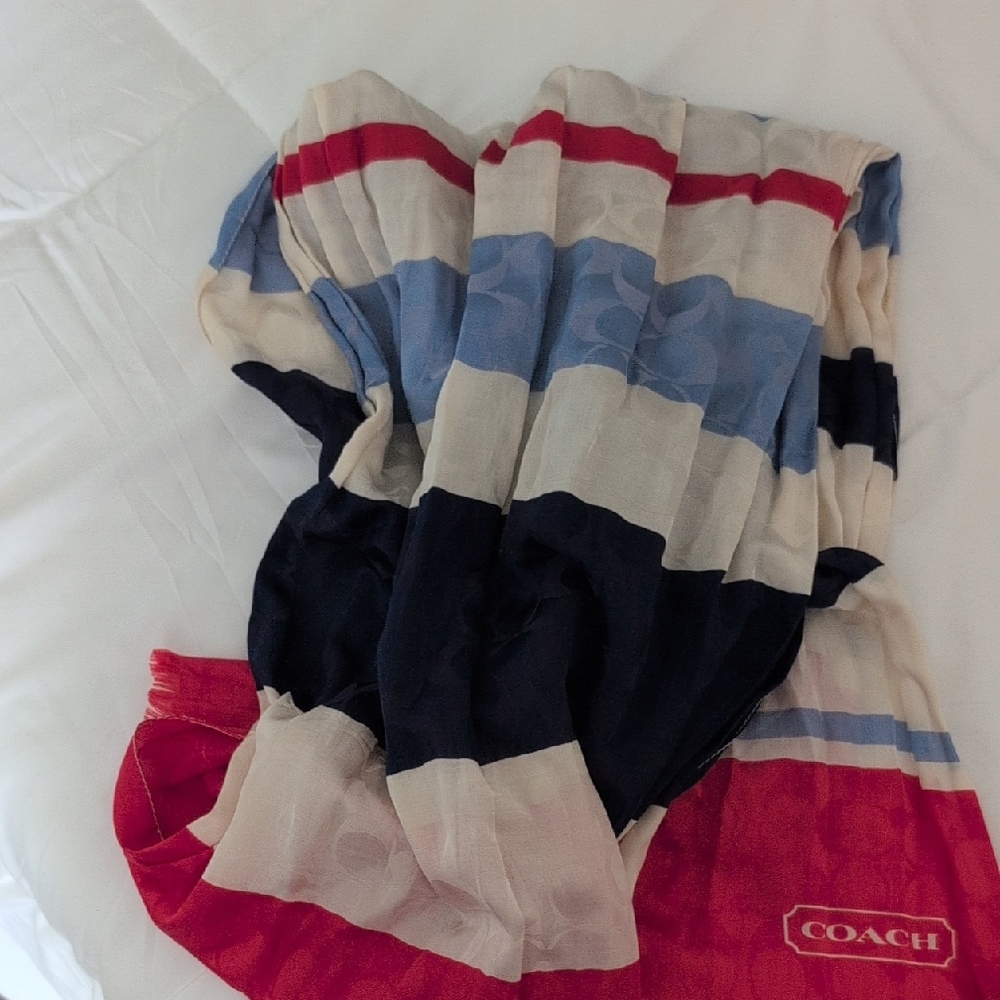 Coach Multicolor Striped Scarf